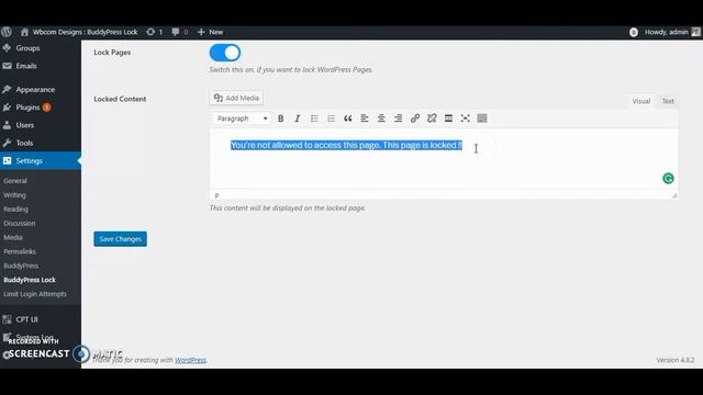 BuddyPress Lock- lock BuddyPress Components, lock Custom Post Types, lock pages for logged out user смотреть онлайн