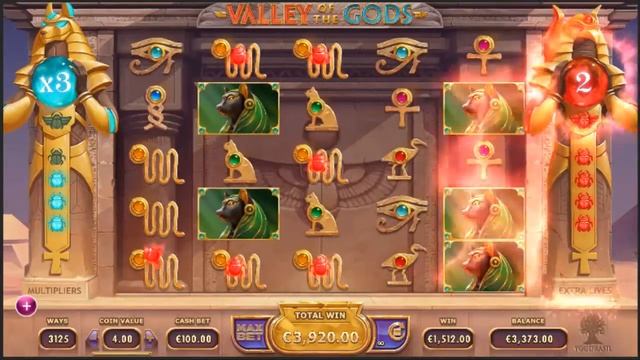EPIC MEGA WIN On Valley of the Gods Slot Machine From Yggdrasil Gaming смотреть онлайн