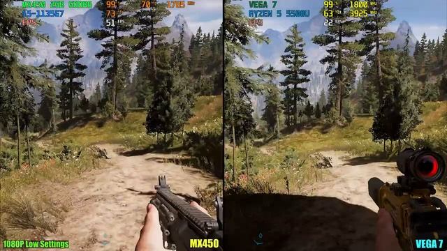 (i5-1135G7) MX450 Vs Ryzen 5 5500U Vega 7 Gaming Test ! 2021