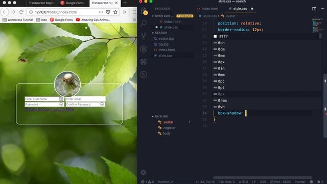 Awesome Transparent Registration Form Using HTML & CSS смотреть онлайн