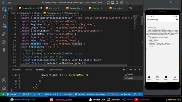 Screens pages and active menu | Building a Fullstack React Native App | React Native project смотреть онлайн