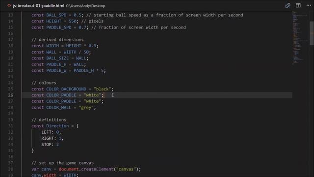 JS Breakout Part 1 (Paddle and Ball) смотреть онлайн