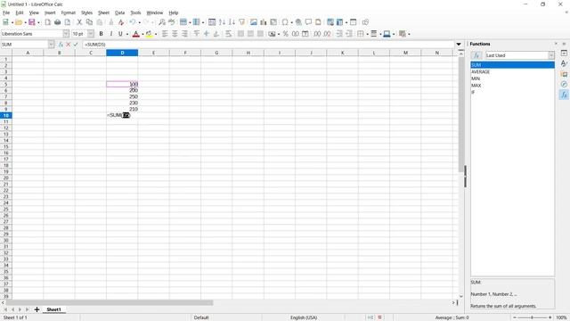 LibreOffice How To Sum A Column Tutorial смотреть онлайн
