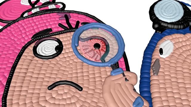 Oddbods Newt's Pink Eye At Local Clinic Pogo Doctor 3D Balls Animation Video For Kids