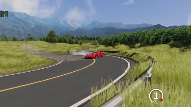 drift assetto corsa avec Ferrari F40 vue exterieur (HD) смотреть онлайн