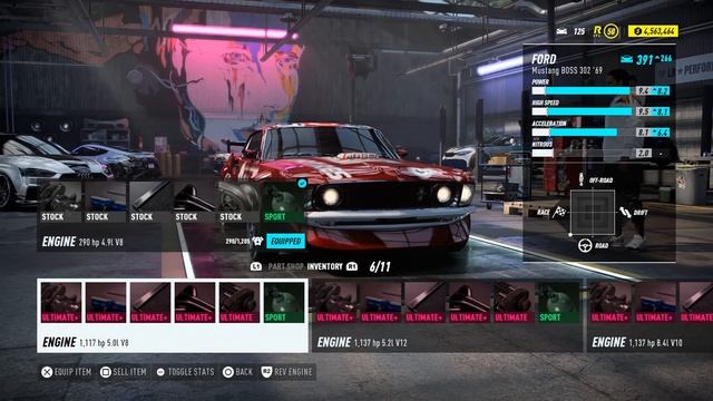 Ford Mustang BOSS 302 - All Maxed out Engines Stats+Sound | Need for Speed Heat смотреть онлайн