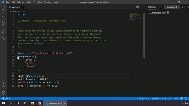 PHP 8 PARTE 2 #058 REORDENAR ALEATORIAMENTE OS ITENS DE UM ARRAY смотреть онлайн