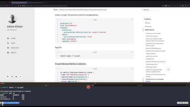 How to use an Azure AD workload identity on Azure Kubernetes Service? смотреть онлайн