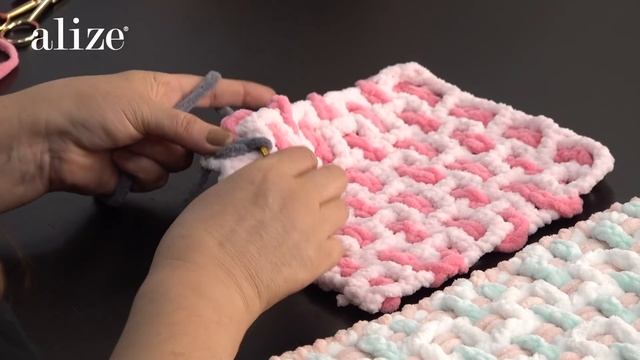 Zincir İşi Kolay Battaniye / Easy Chain Work Blanket /Элементарное одеяла с воздушными петлями