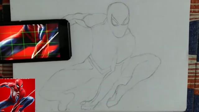 Drawing Spider-man ,how to draw spider man in grid method, part -1 Spiderman смотреть онлайн