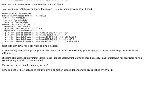 How do I set a RPM package to require Java 8 смотреть онлайн