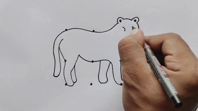 How to draw Tiger from 8 Dots step by step Easy | Easy Tiger Drawing | Dots Drawing смотреть онлайн