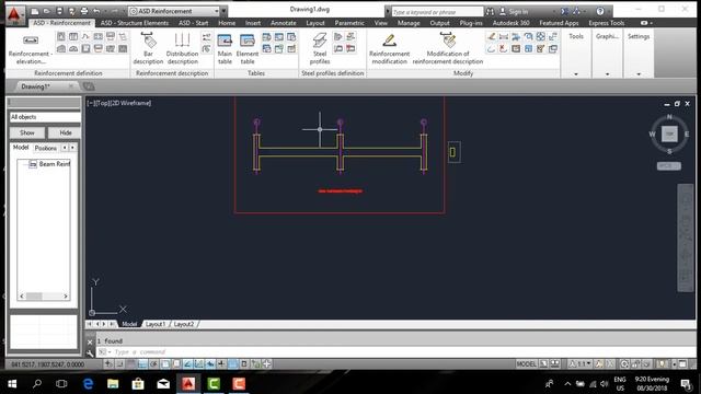 Beam reinforcement drawing by AutoCAD Structural Detailing 2014 смотреть онлайн