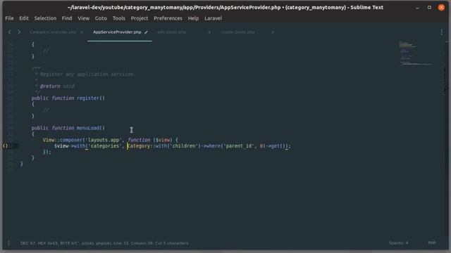 Laravel вывод меню на страницах [категории или меню для сайта отношение многие ко многим] смотреть онлайн