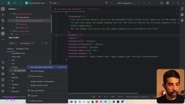 DEPLOY LAMBDA Function From JetBrains Rider IDE | .NET ON AWS | Serverless | Amazon смотреть онлайн
