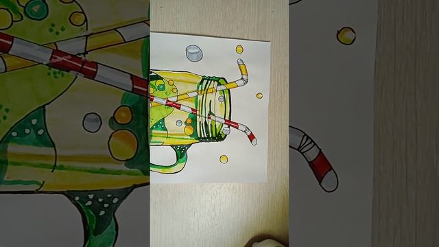 Рисунок скетч маркерами "Коктейль" для скетчбука /Срисовка картинки для начинающих от Марии Выдрино смотреть онлайн