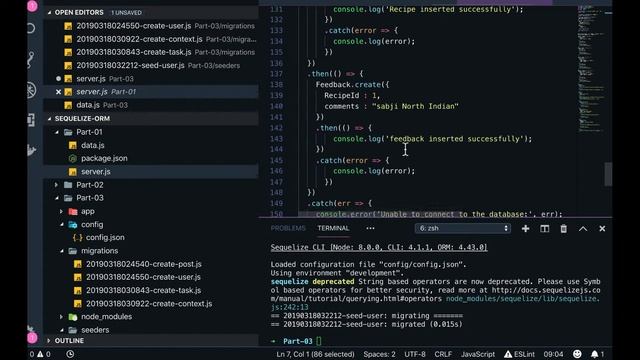 Sequelize ORM - Sequelize init for Migration & seeders #17 смотреть онлайн