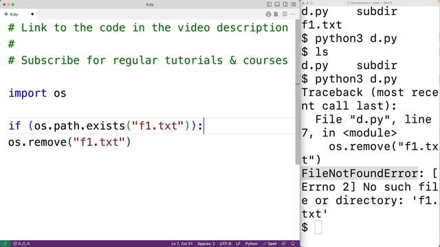 Delete A File | Python Tutorial смотреть онлайн
