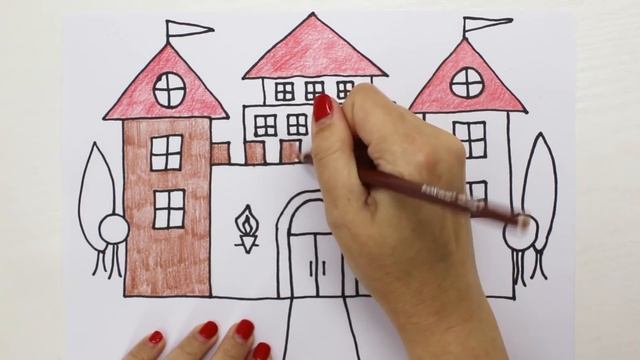 How to draw a castle for children смотреть онлайн