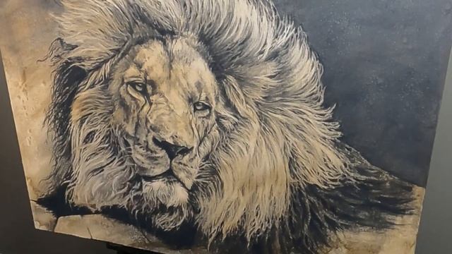 Drawing & Painting an African Lion: Charcoal & Acrylic on Canvas смотреть онлайн