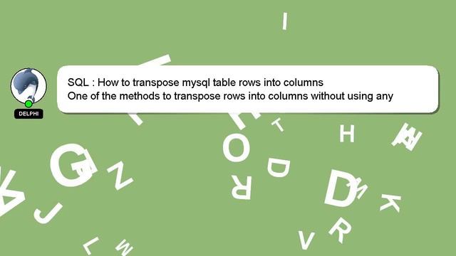 SQL : How to transpose mysql table rows into columns смотреть онлайн