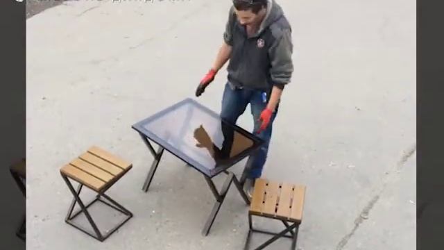 Мебель в стиле loft - столик и сидушки (Стоимость 25.000) смотреть онлайн