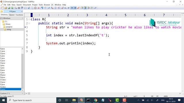 STRING Handling in JAVA ~ #18 (lastIndexOf method) смотреть онлайн