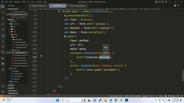 Laravel Basic #19 Laravel, Ajax dan JSON itu Apa sih ? смотреть онлайн