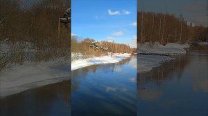 Редко солнечная зимняя Москва парк Яуза река огари 🍎