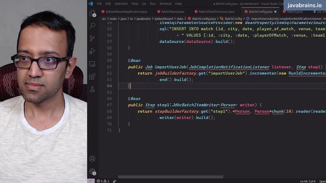 03 Ingesting data using Spring Batch IPL Dashboard - Full Stack Web Development Tutorial смотреть онлайн