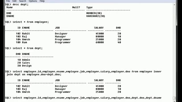 SQL ORACLE JOINS INNER JOIN, OUTER JOIN ROHIT KAUTKAR смотреть онлайн