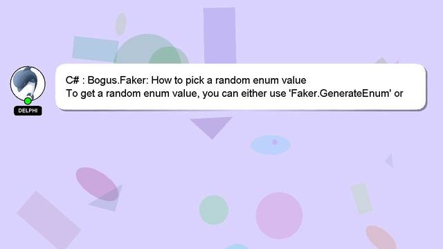C# : Bogus.Faker: How to pick a random enum value смотреть онлайн