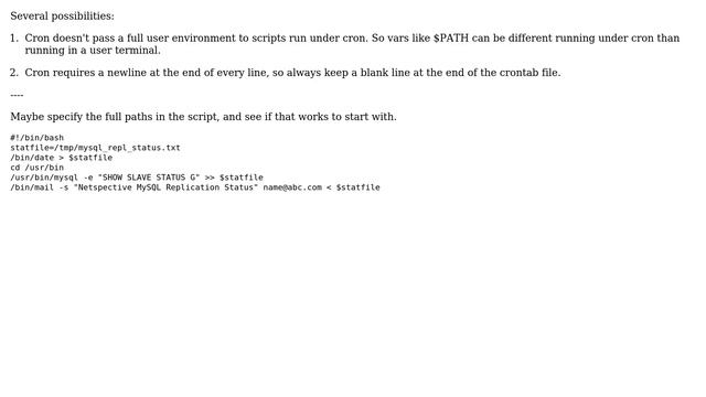 Unix & Linux: Script runs manually but not from cron (4 Solutions!!) смотреть онлайн