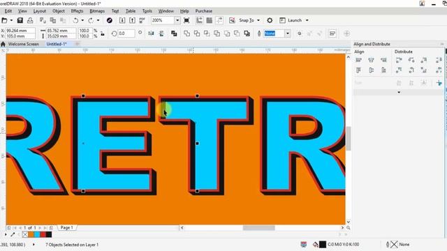 Retro style text effect Typography Coreldraw in Hindi tutorial смотреть онлайн