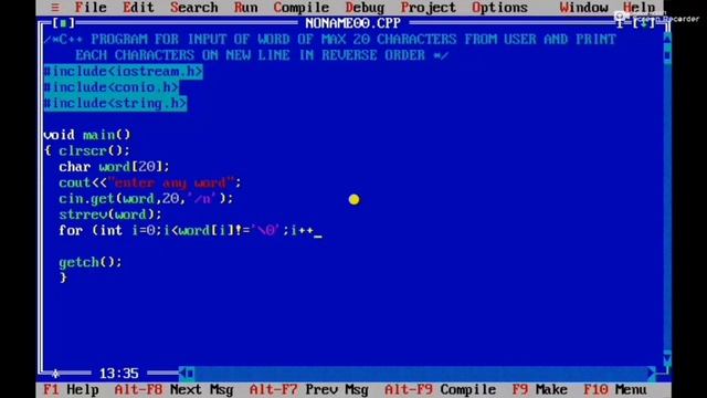 C++ Program for print of each characters of word on new line in reverse order using string concept смотреть онлайн