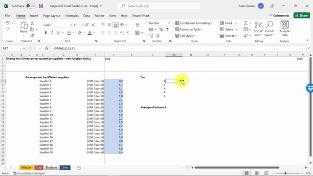 How to find the Lowest values in Excel with one formula (SMALL function) смотреть онлайн