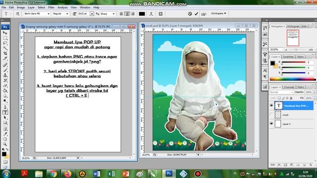 Photoshop CS3 - membuat line luar objek dalam pembuatan POP UP foto (3D Frame foto) смотреть онлайн