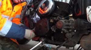 Кавасаки Вулкан 1500 классик турер 1998 г. VN 1500 G1. Снятие двигателя.