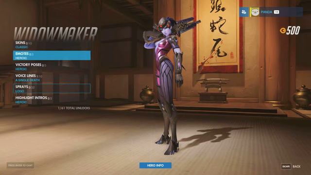Widowmaker from Overwatch - skins, emotes, poses and intros смотреть онлайн