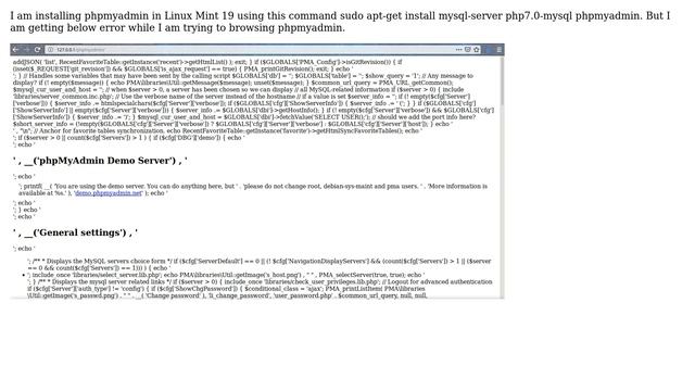 Error in installing phpmyadmin смотреть онлайн