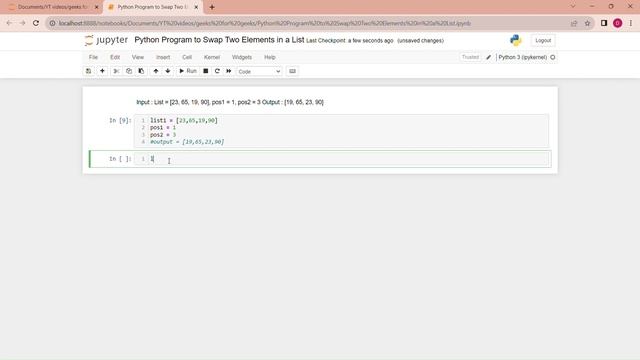 Python program to swap two elements in a list смотреть онлайн