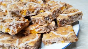 Печенье – пирог Мазурек с орехами и сухофруктами. Быстро и очень вкусно. Печенье Мазурка.