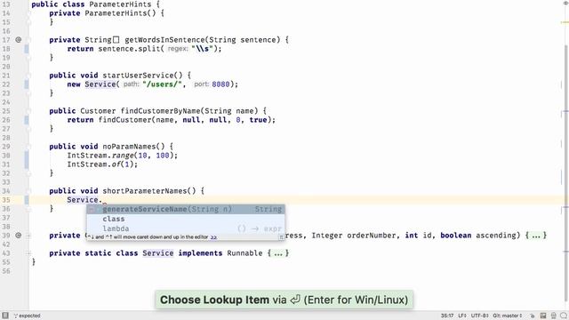 Parameter Hints in IntelliJ IDEA 2016.3 смотреть онлайн