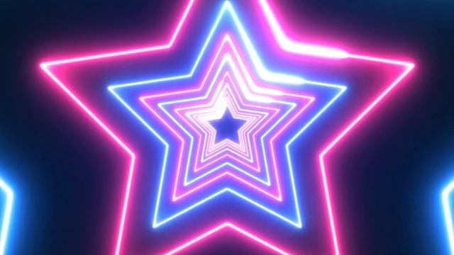 neon star light tunnel zoom in movement background смотреть онлайн