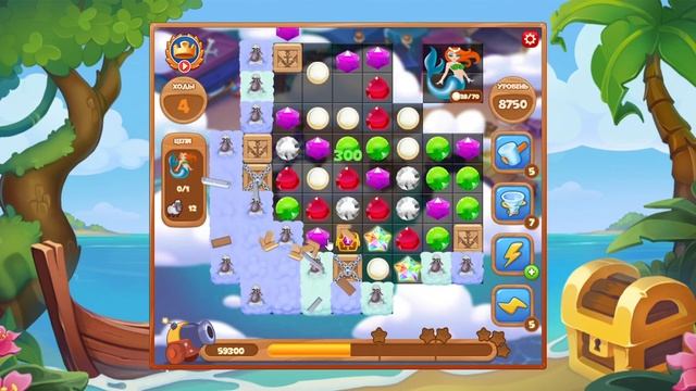 Как пройти уровень 8750 игры Сокровища Пиратов смотреть онлайн