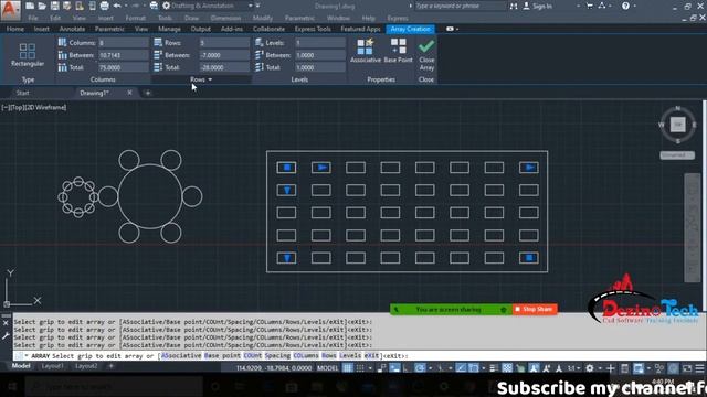 #8 AutoCAD LIVE Class | Array Command in details | Rectangular ,Polar and Path Array смотреть онлайн