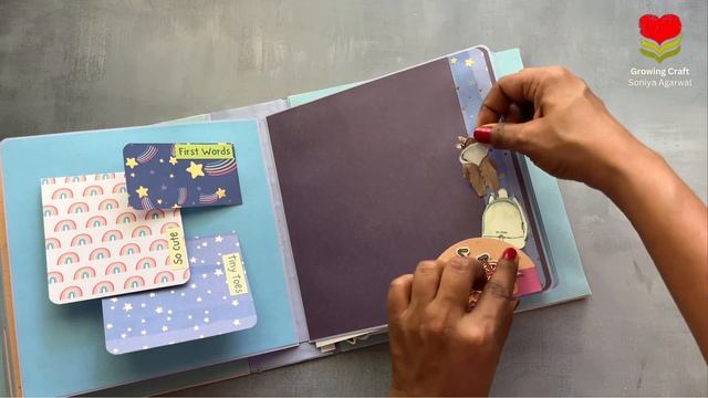 How to make Baby boy scrapbook making tutorial - photo albums - Easy Scrapbooking tutroial смотреть онлайн