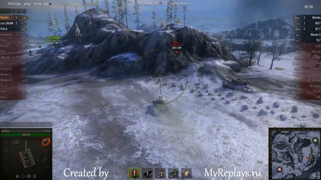 WOT: Arctic Region - Matilda - 10 frags - смотреть онлайн