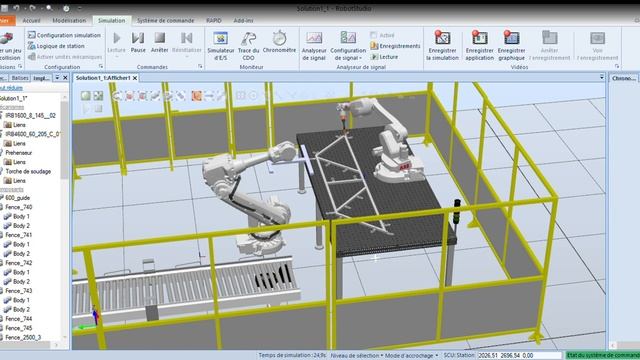 SAE 2.2 simulation d'une opération de production RobotStudio vue 2 смотреть онлайн
