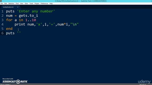 100 Learn python and ruby programming:- Program to print multiplication table смотреть онлайн